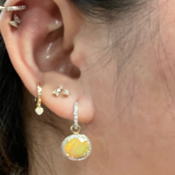 14k opal diamond earings - Picture 3 of 4